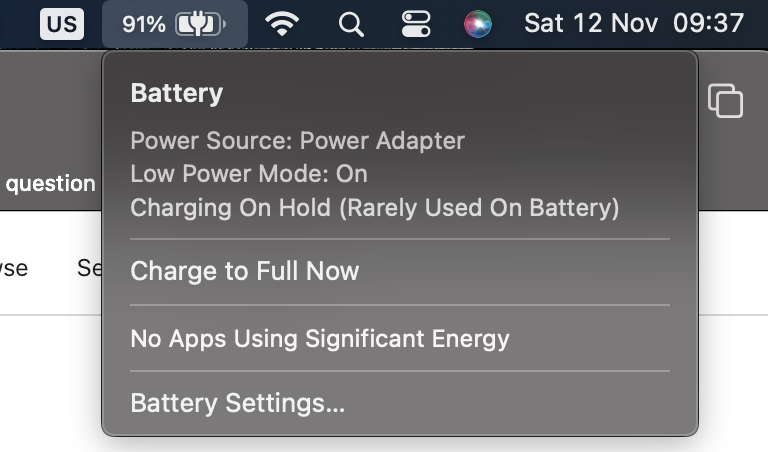 charging on hold rarely used on battery