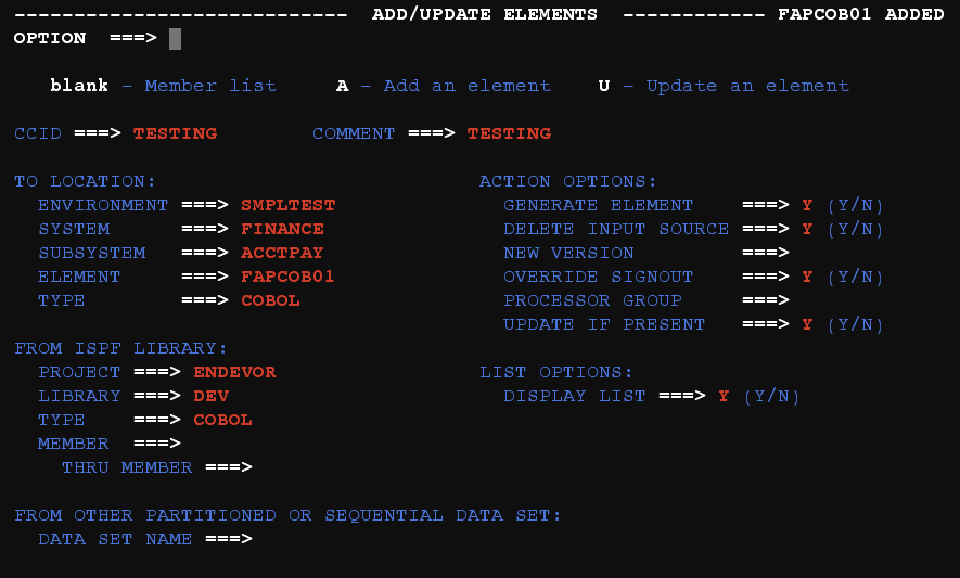 endevor mainframe