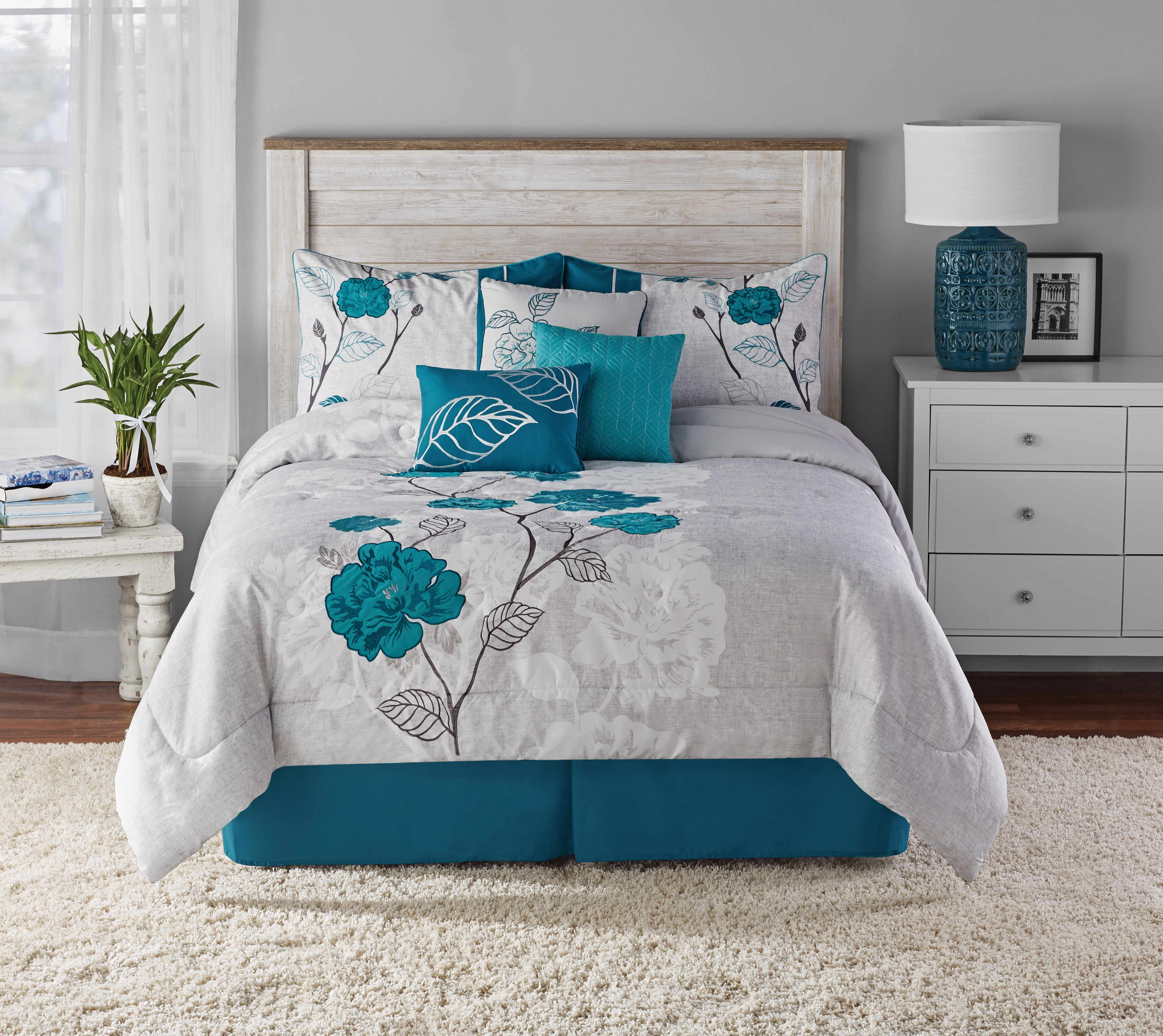 teal bed comforter