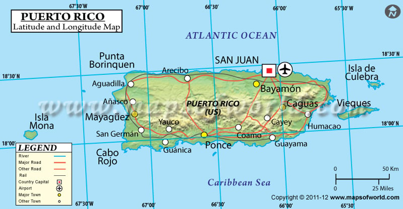 puerto rico latitude and longitude