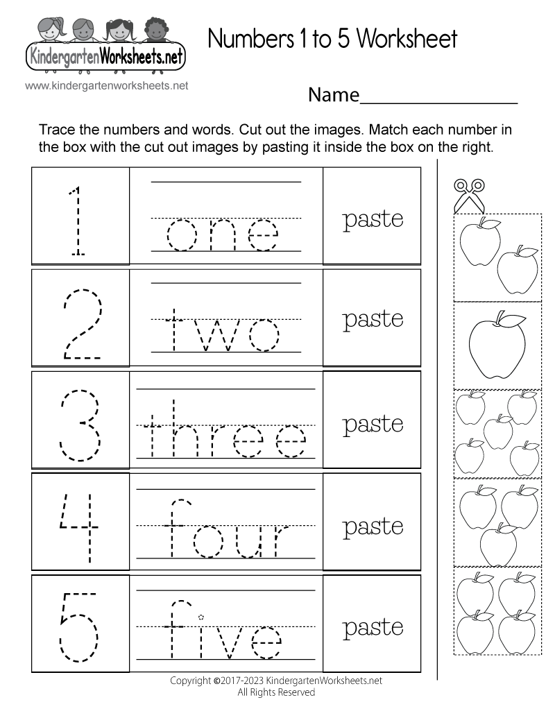 kindergarten worksheets numbers