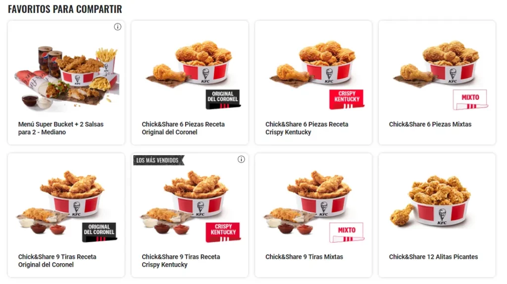 menu family combo para 4 kfc precio