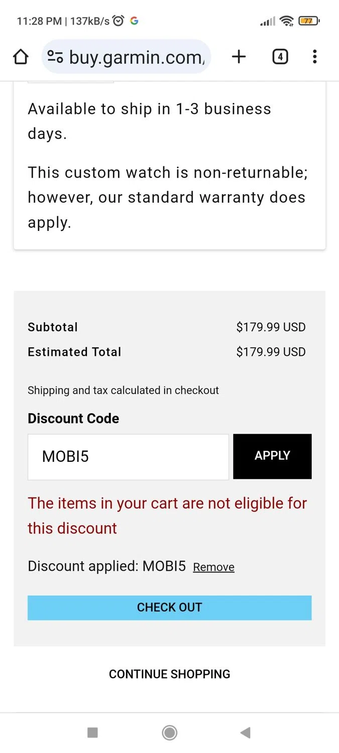 garmin promo code