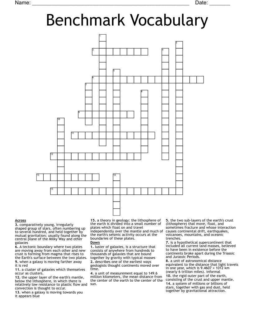 benchmark crossword