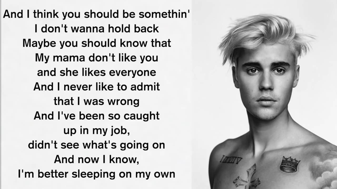 love yourself justin bieber lyrics