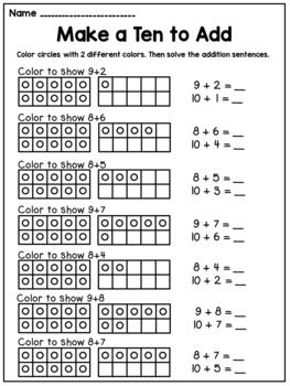 making 10 to add worksheets