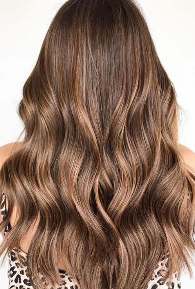 brunette with honey highlights