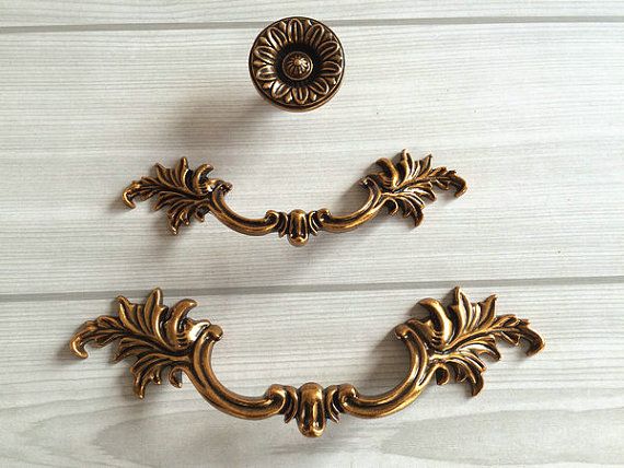 antique gold drawer pulls