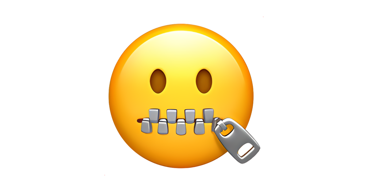 what does zipper mouth emoji mean