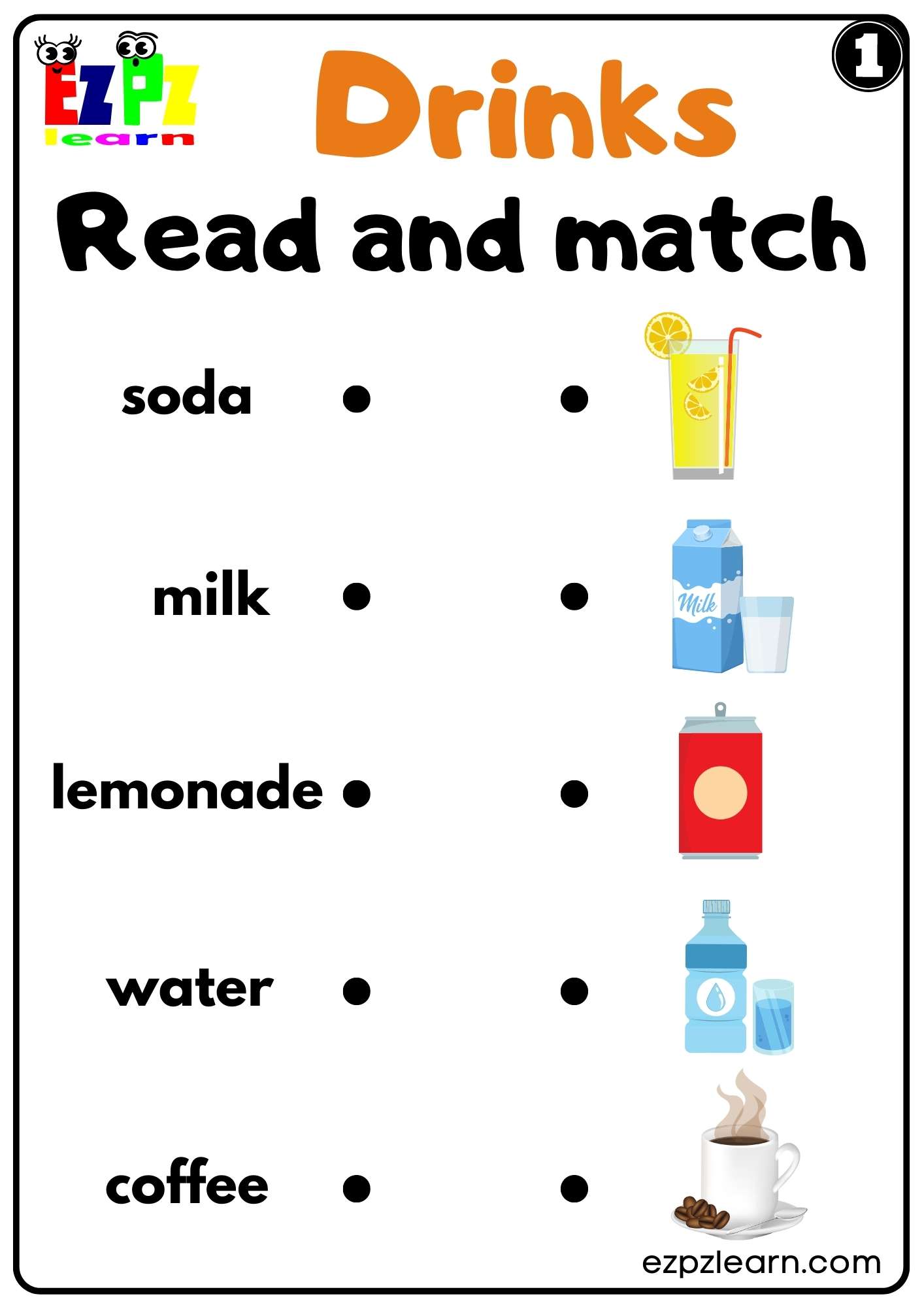 drinks worksheet