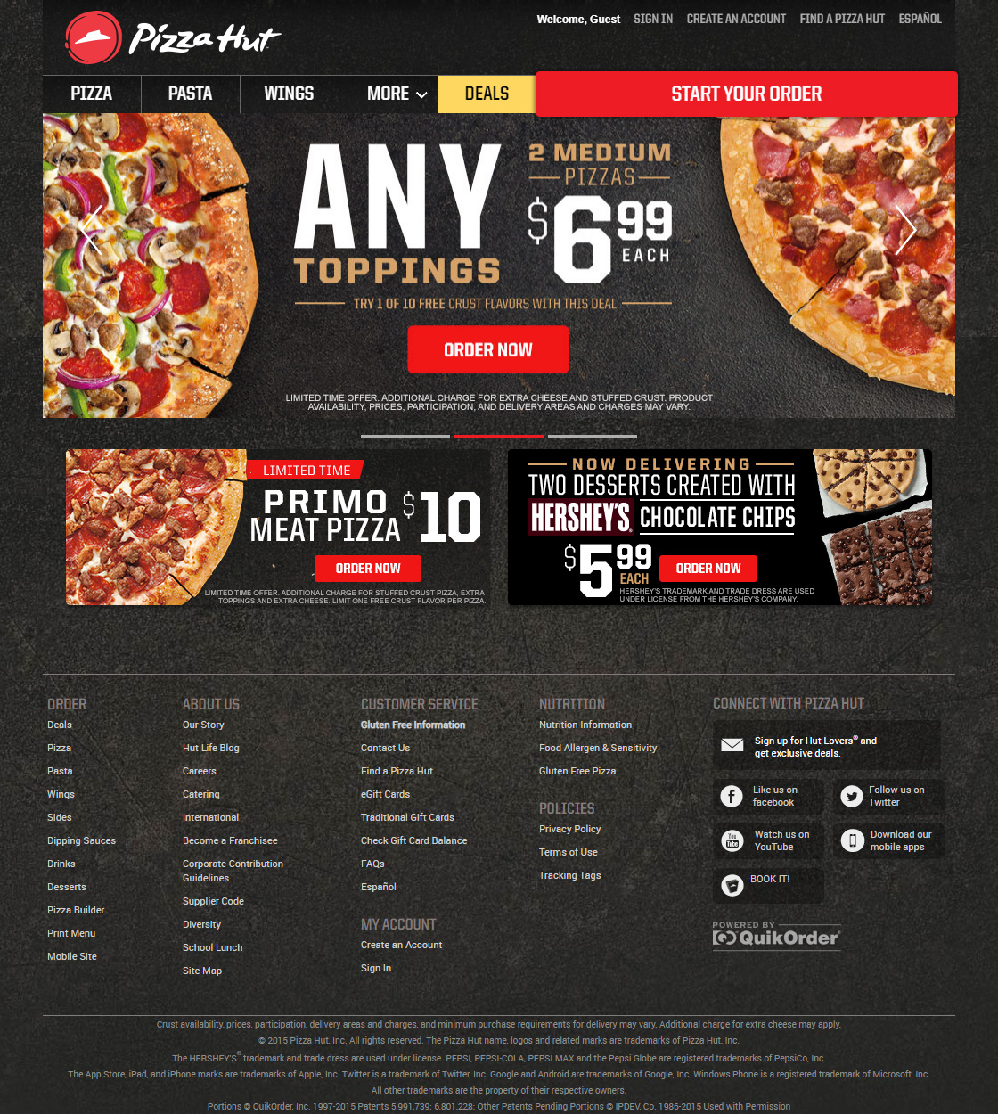 pizza hut website