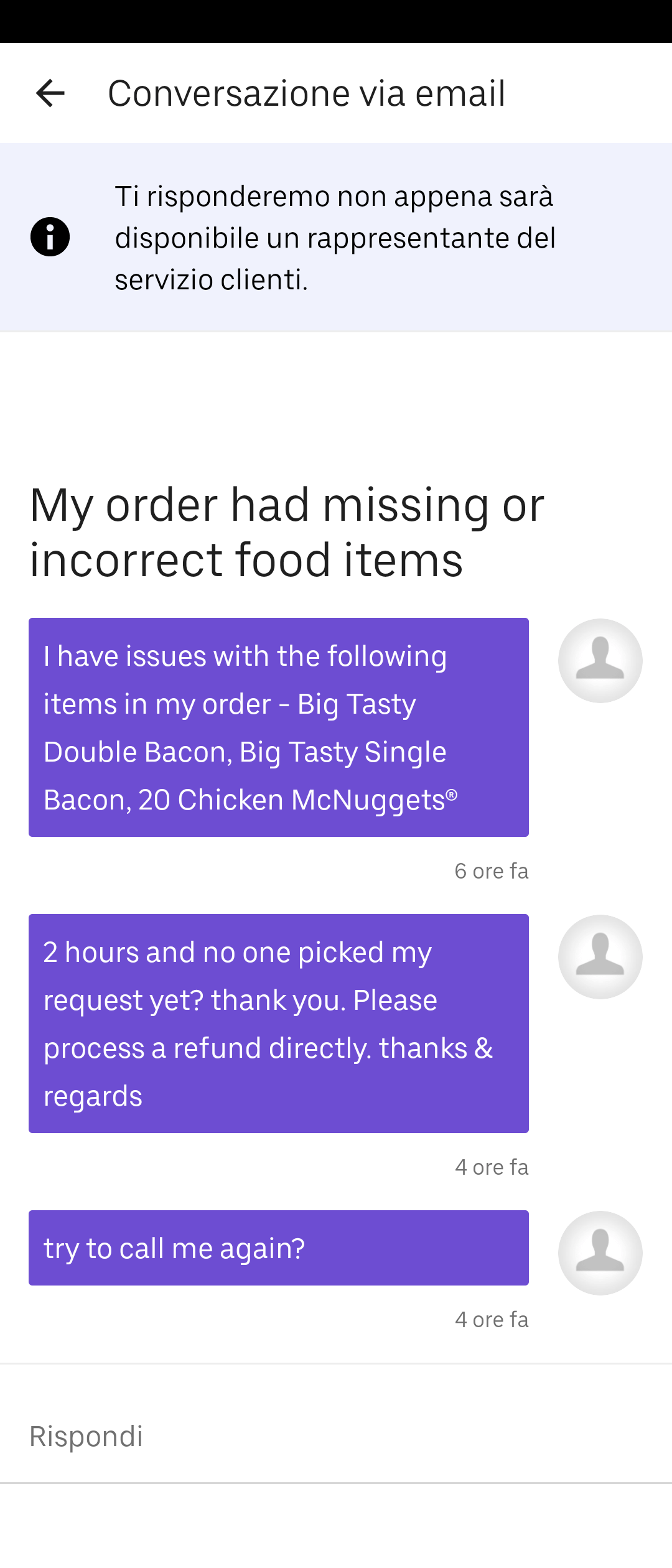 how to complain on uber eats about missing food