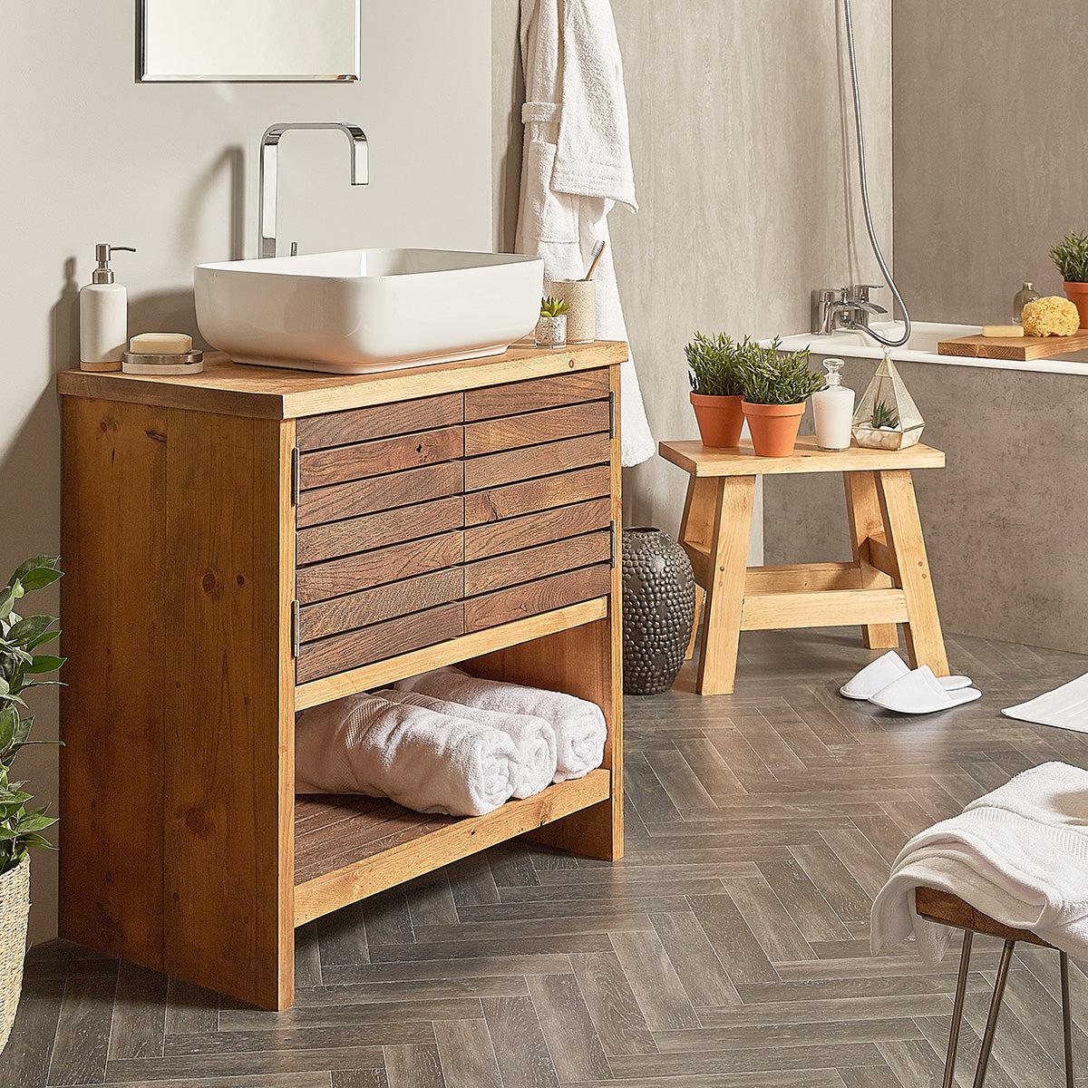 hardwood bathroom vanity