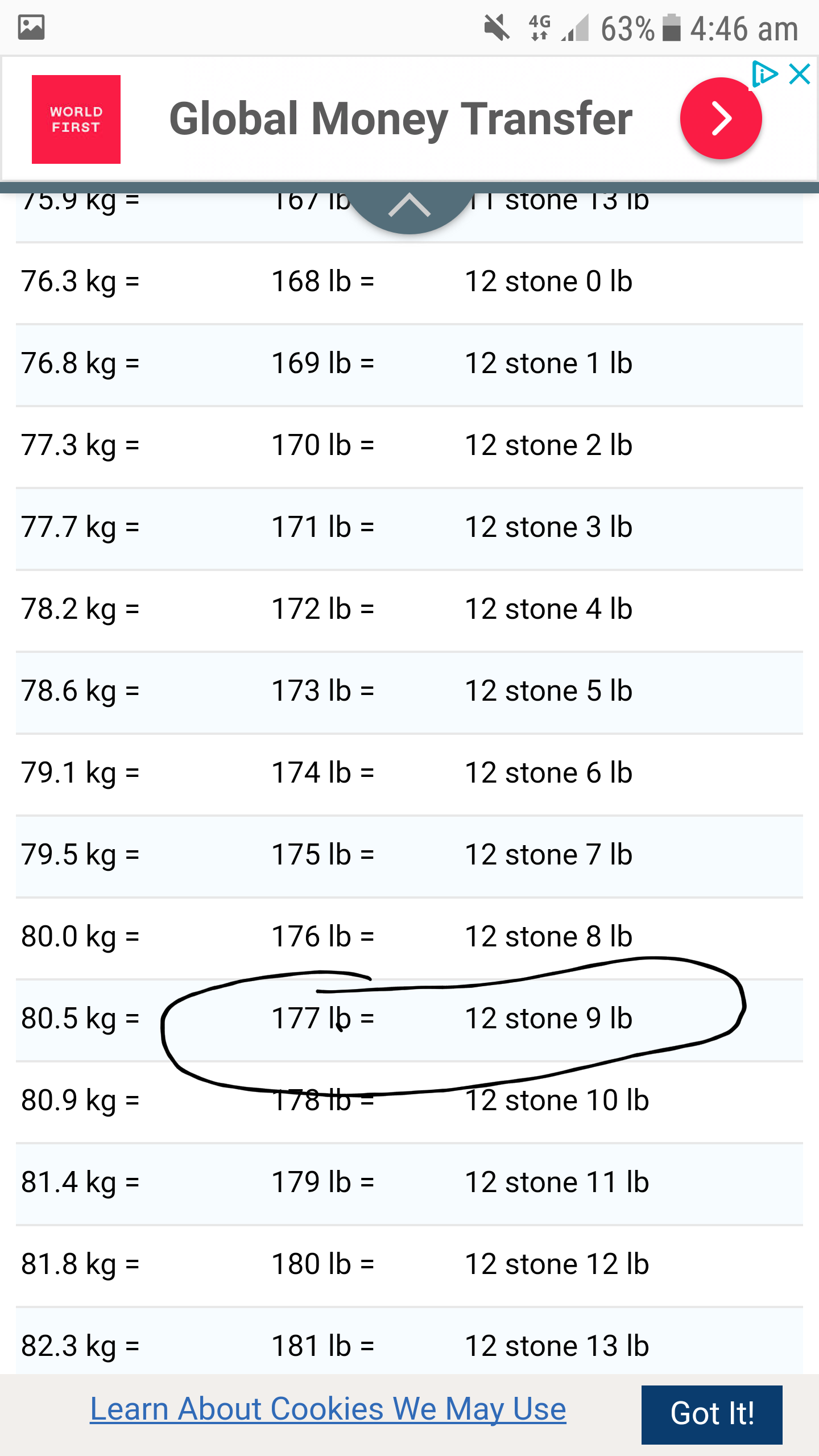 11 stone in lbs pounds