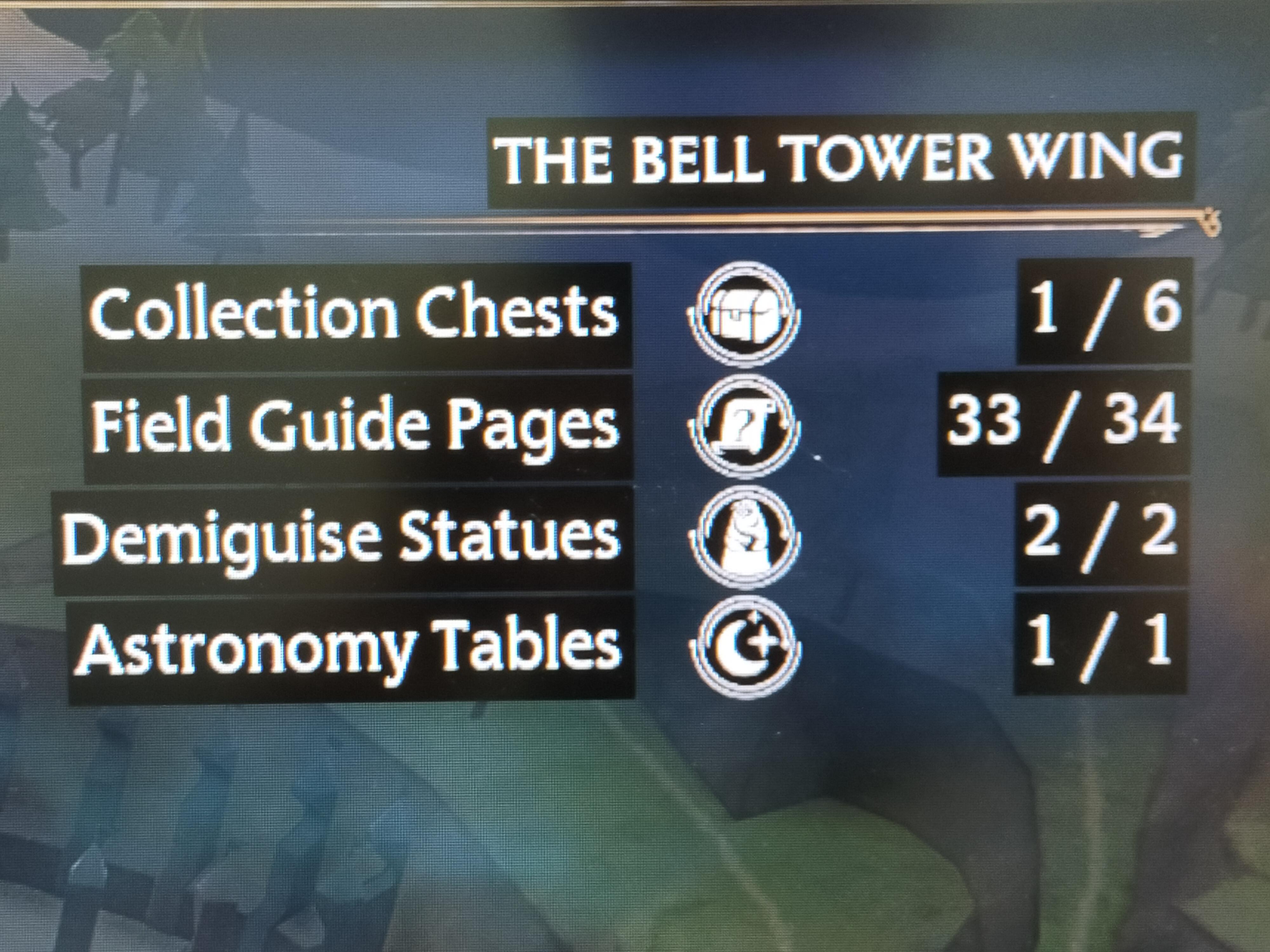 hogwarts legacy field guide pages bell tower