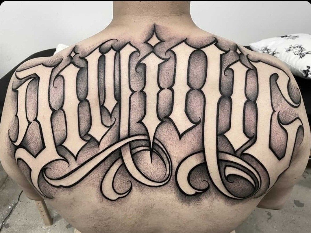 back tattoo lettering designs