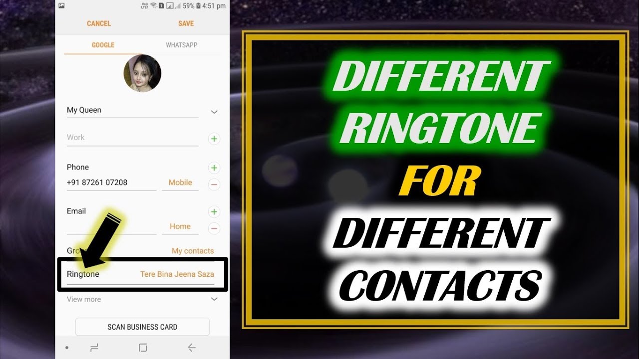 how to set contact ringtone in samsung a50