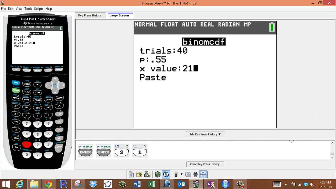 how to do binomial distribution on ti 84