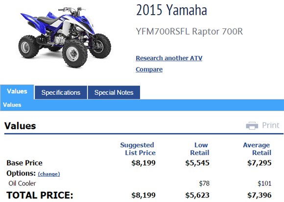 nada atv values