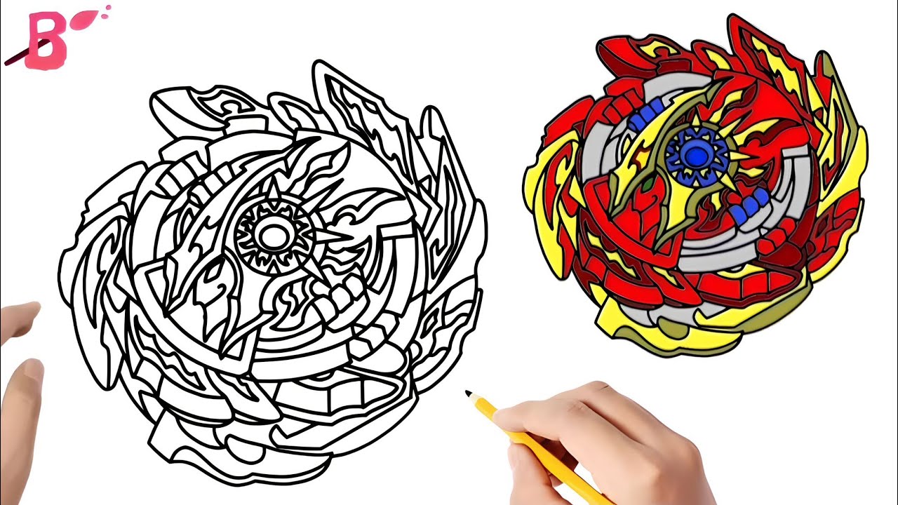 beyblade drawing easy