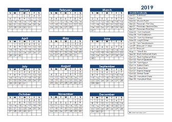 jewish calendar 2019