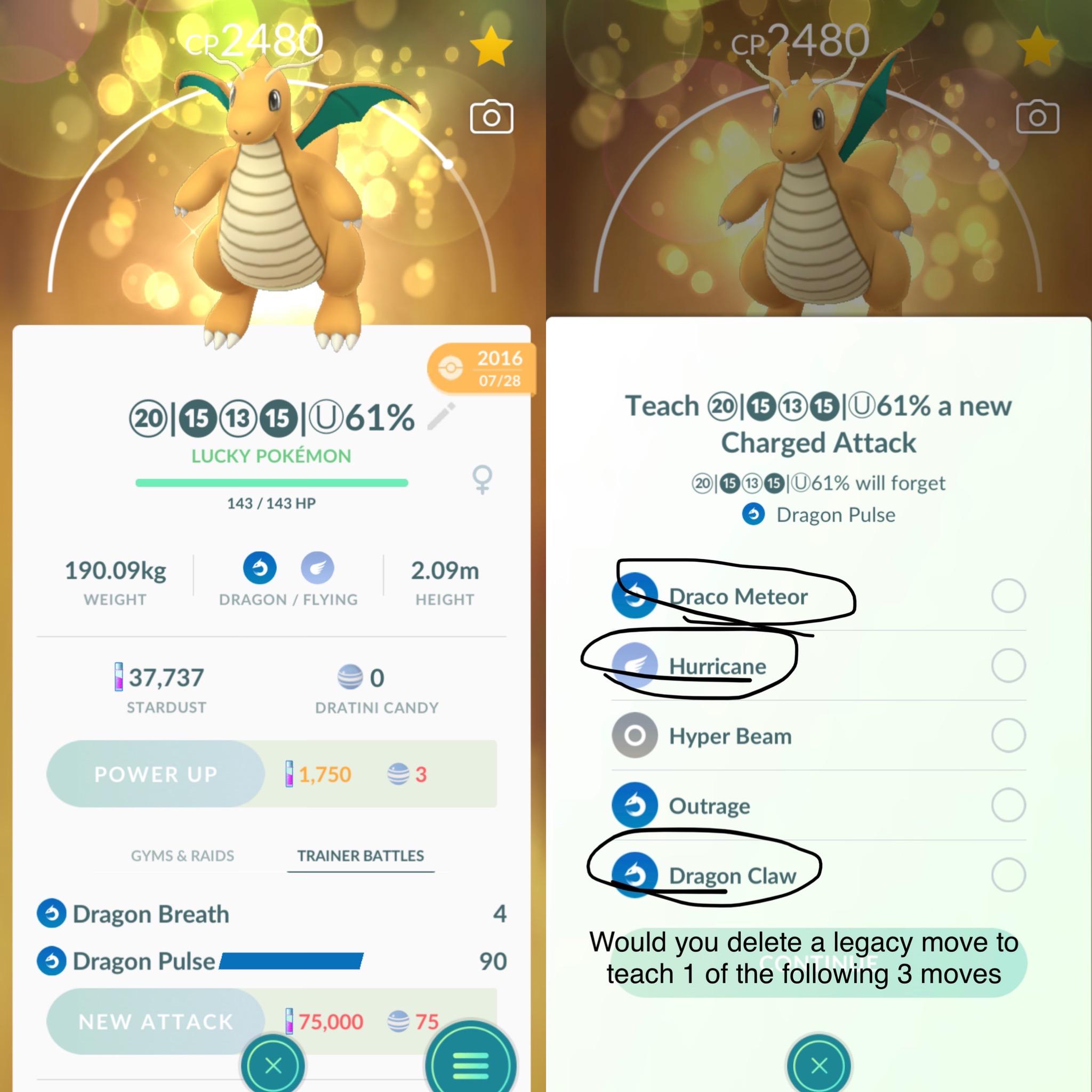 best moveset dragonite pokemon go