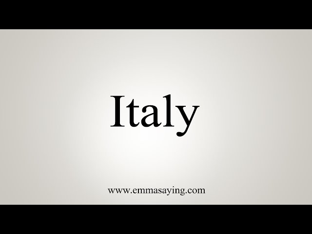 italy pronounce