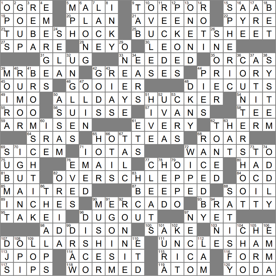 wan crossword clue 6 letters