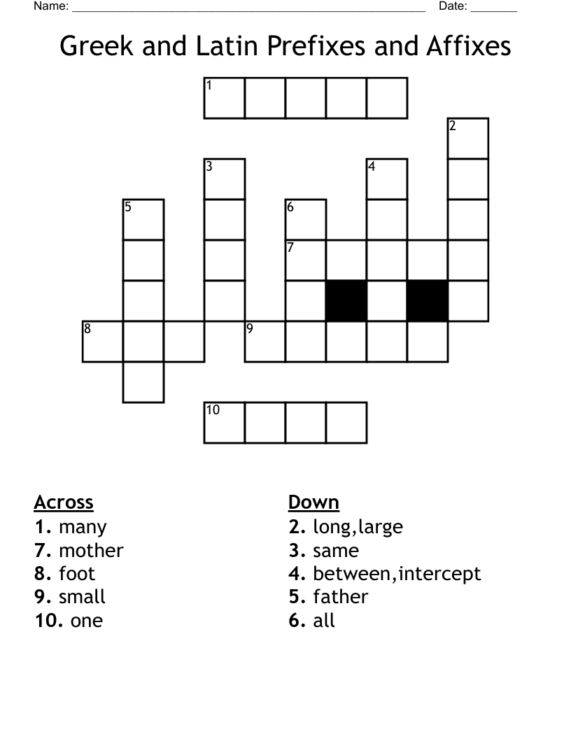 greek prefix meaning end crossword