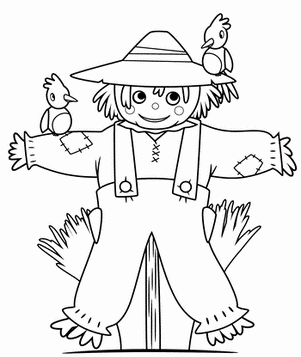 scarecrow coloring page printable