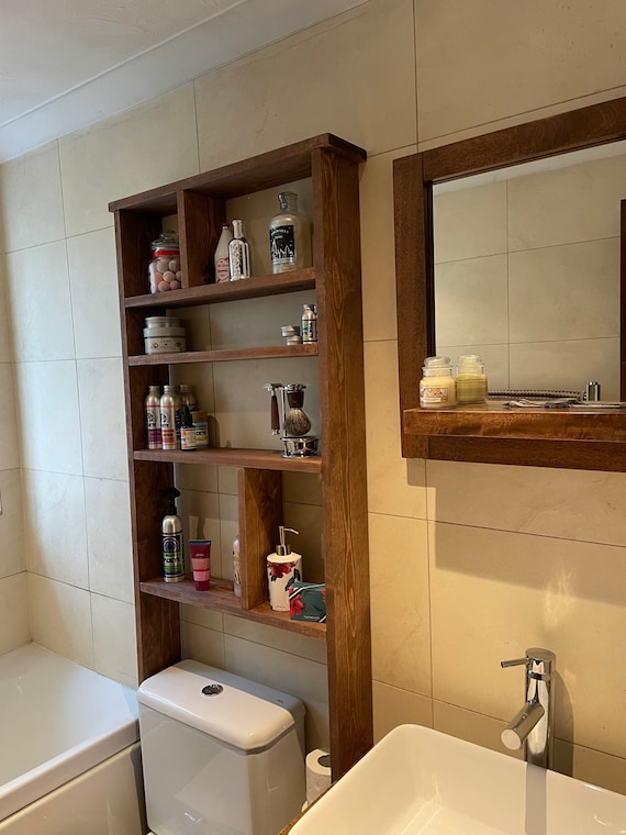 over toilet shelf unit