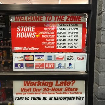 autozone work hours