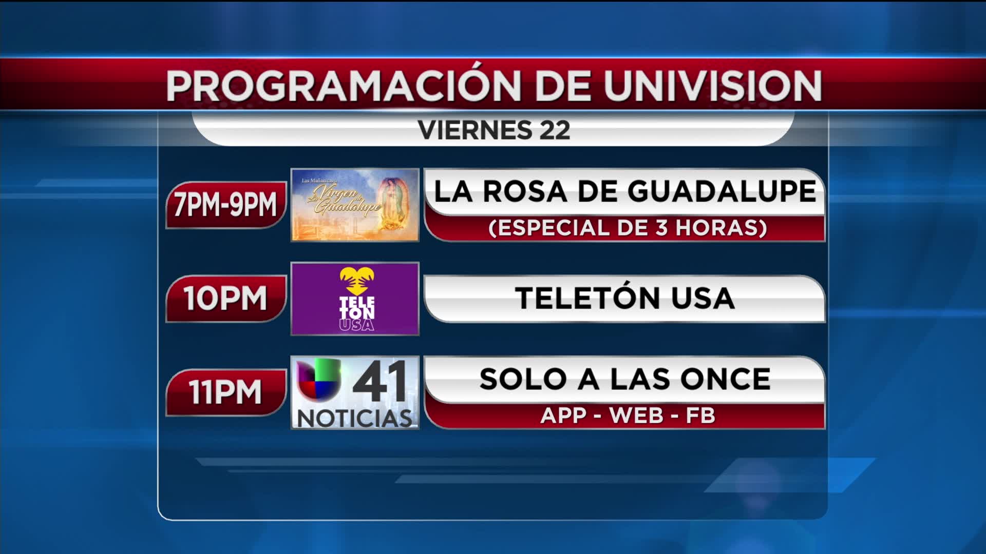 programación de univision