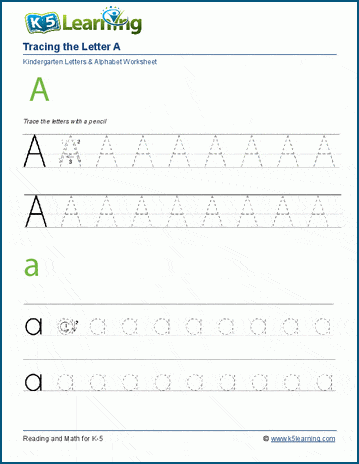 tracing alphabet letters