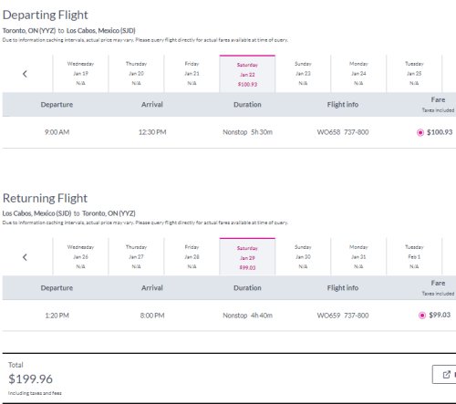 flights toronto to los cabos