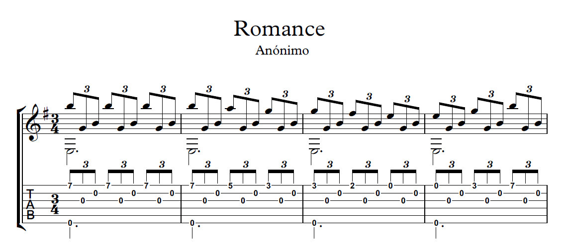 romance anonimo guitarra tab pdf