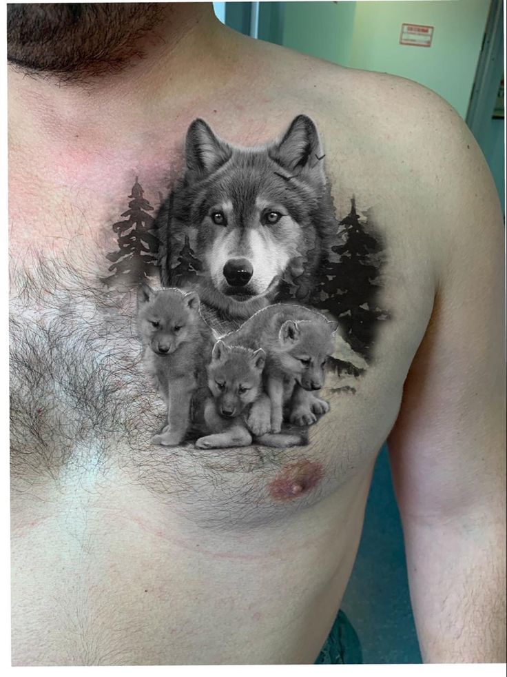 wolf and cub tattoo