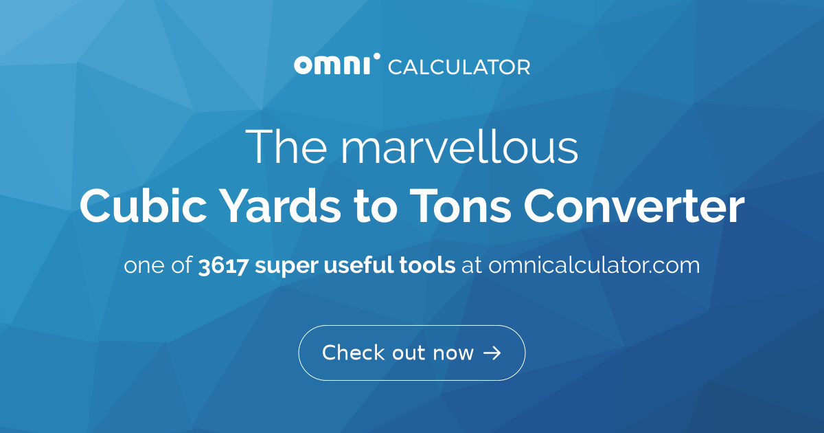 convert cu yards to tons