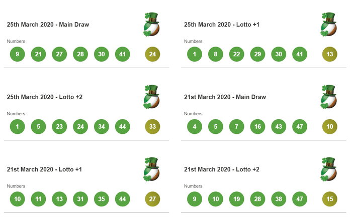 coral irish lottery 2 numbers