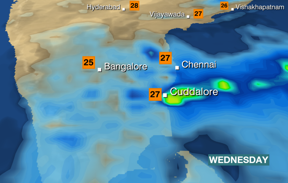 weather in chennai for next 5 days bbc