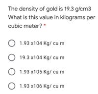 density of gold in g cm3