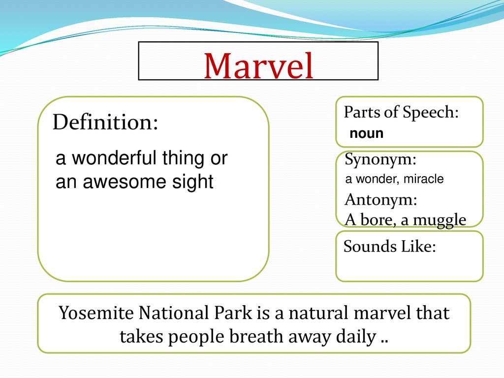 marvel antonym