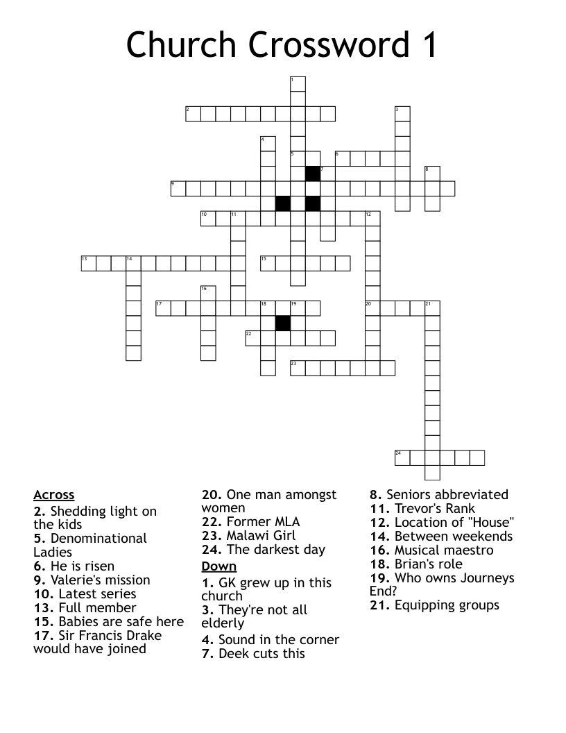 donations to the church crossword clue