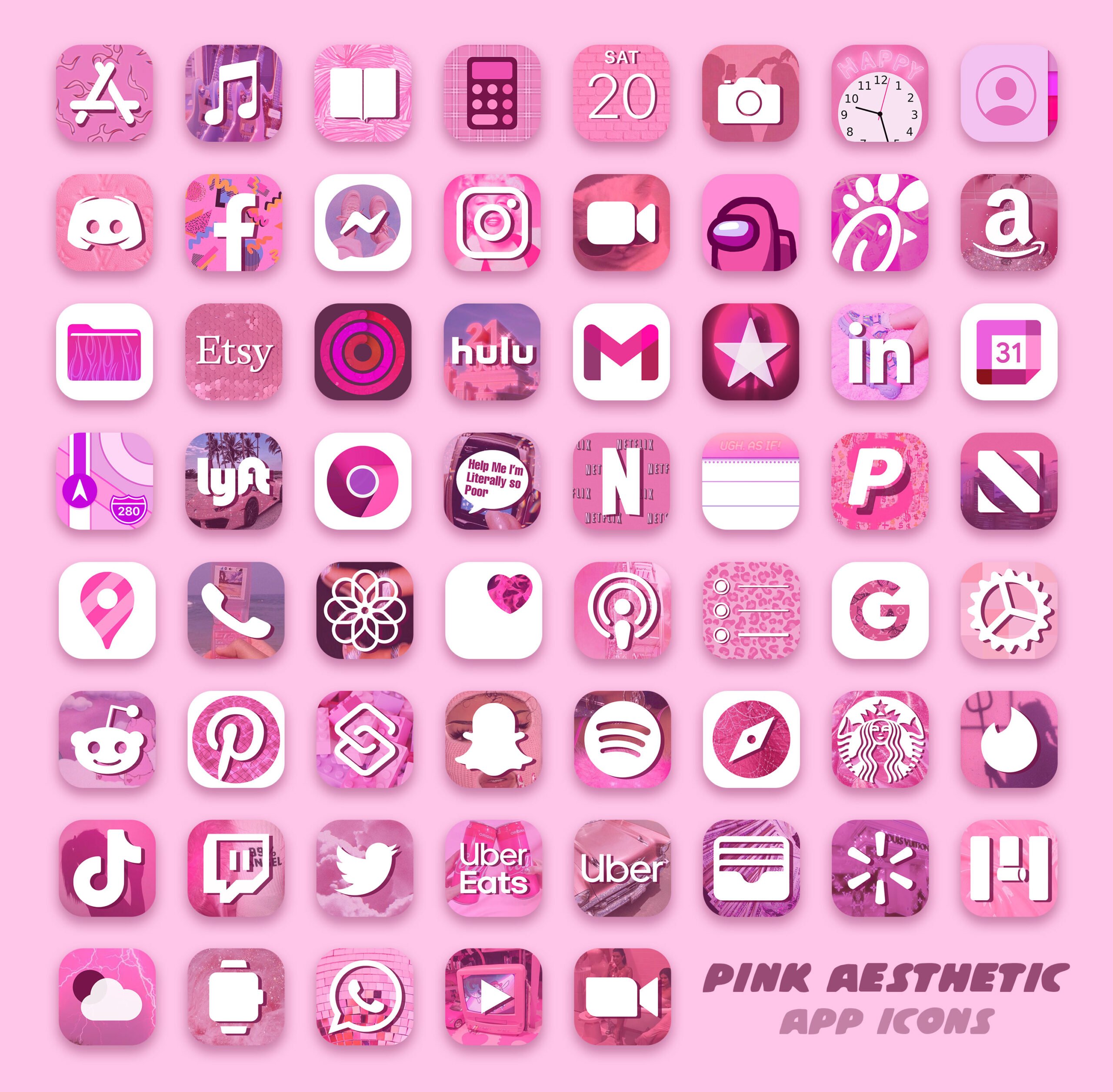 aesthetic pink icons