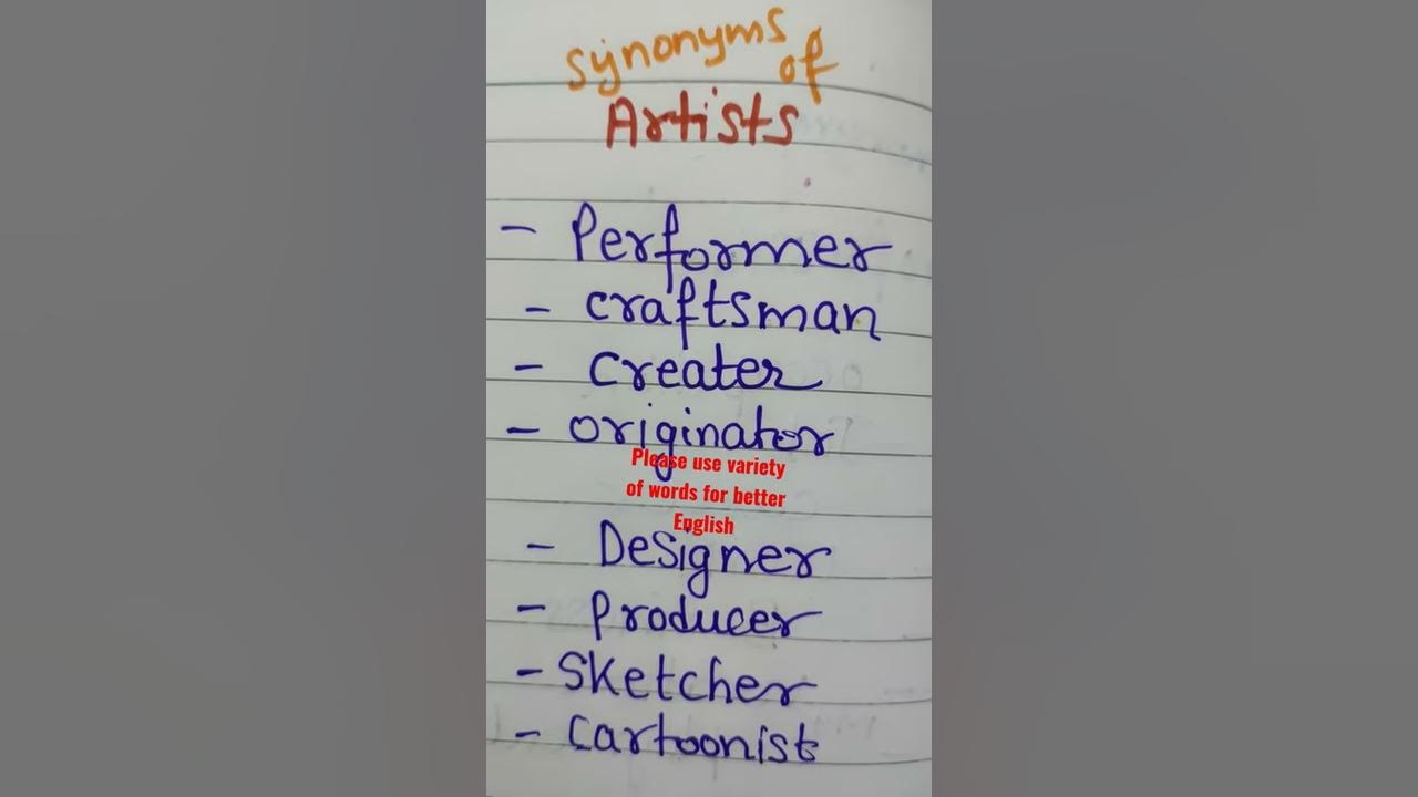 artist synonyms in english