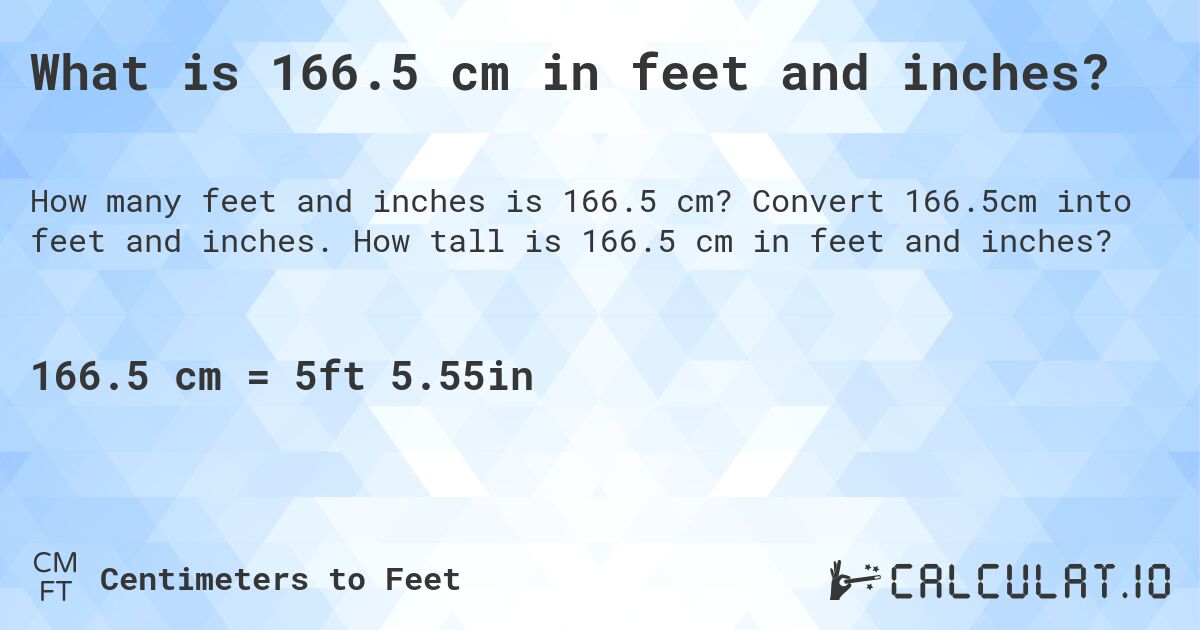 166.5 cm in feet