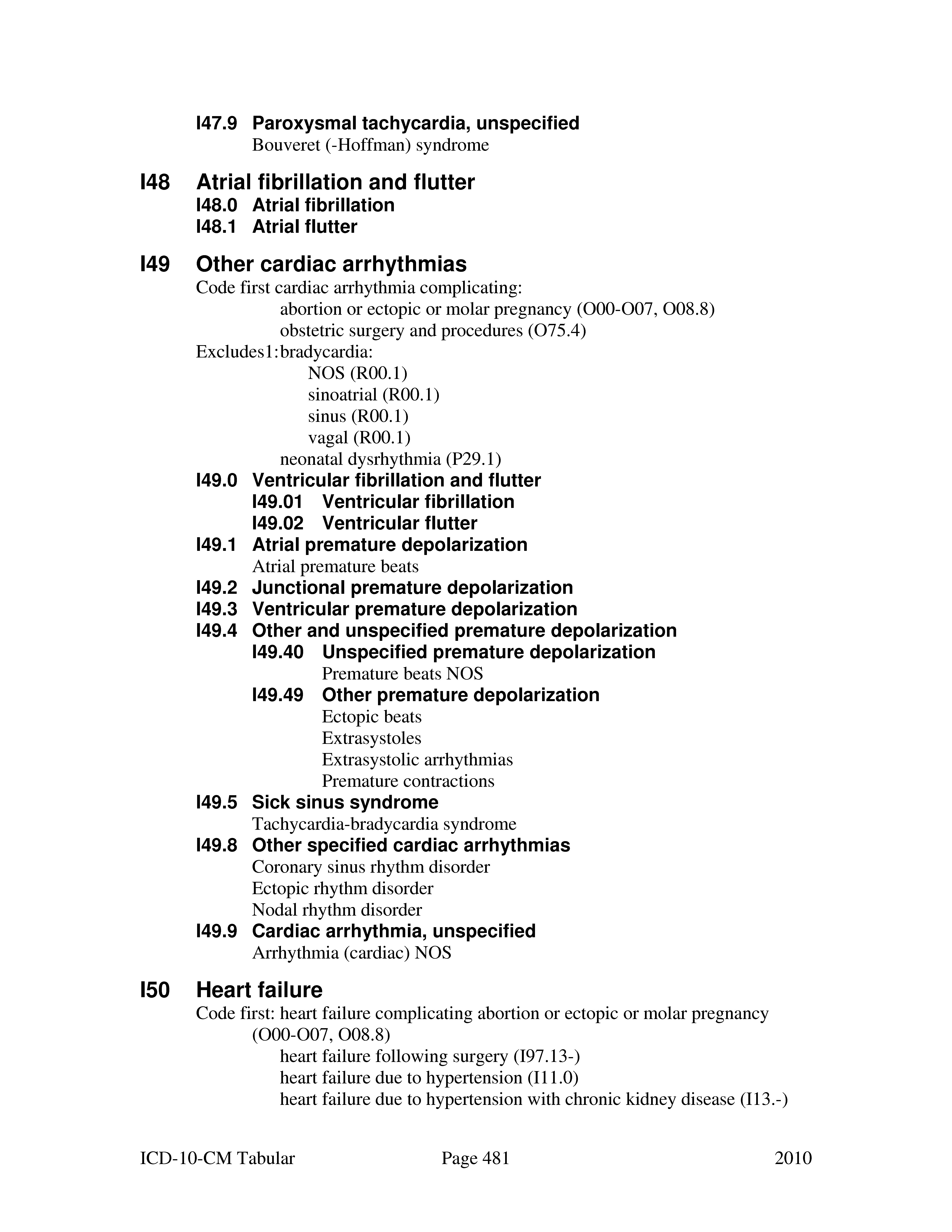 ventricular premature depolarization icd 10