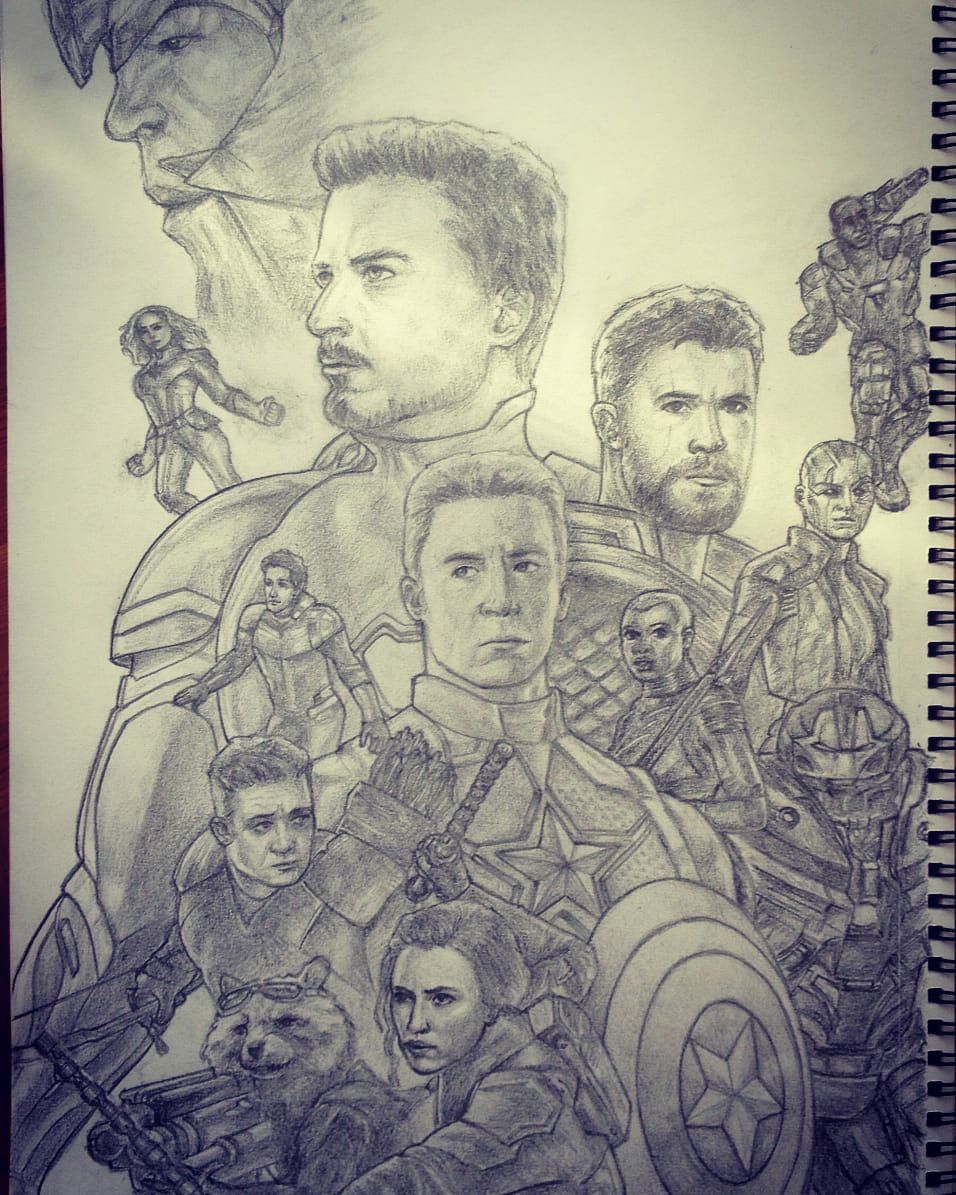 how to draw avengers endgame