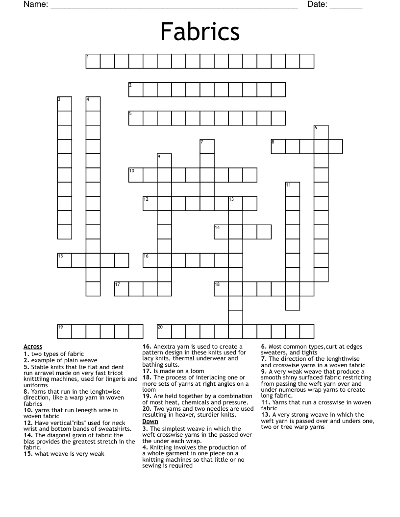 weave together crossword