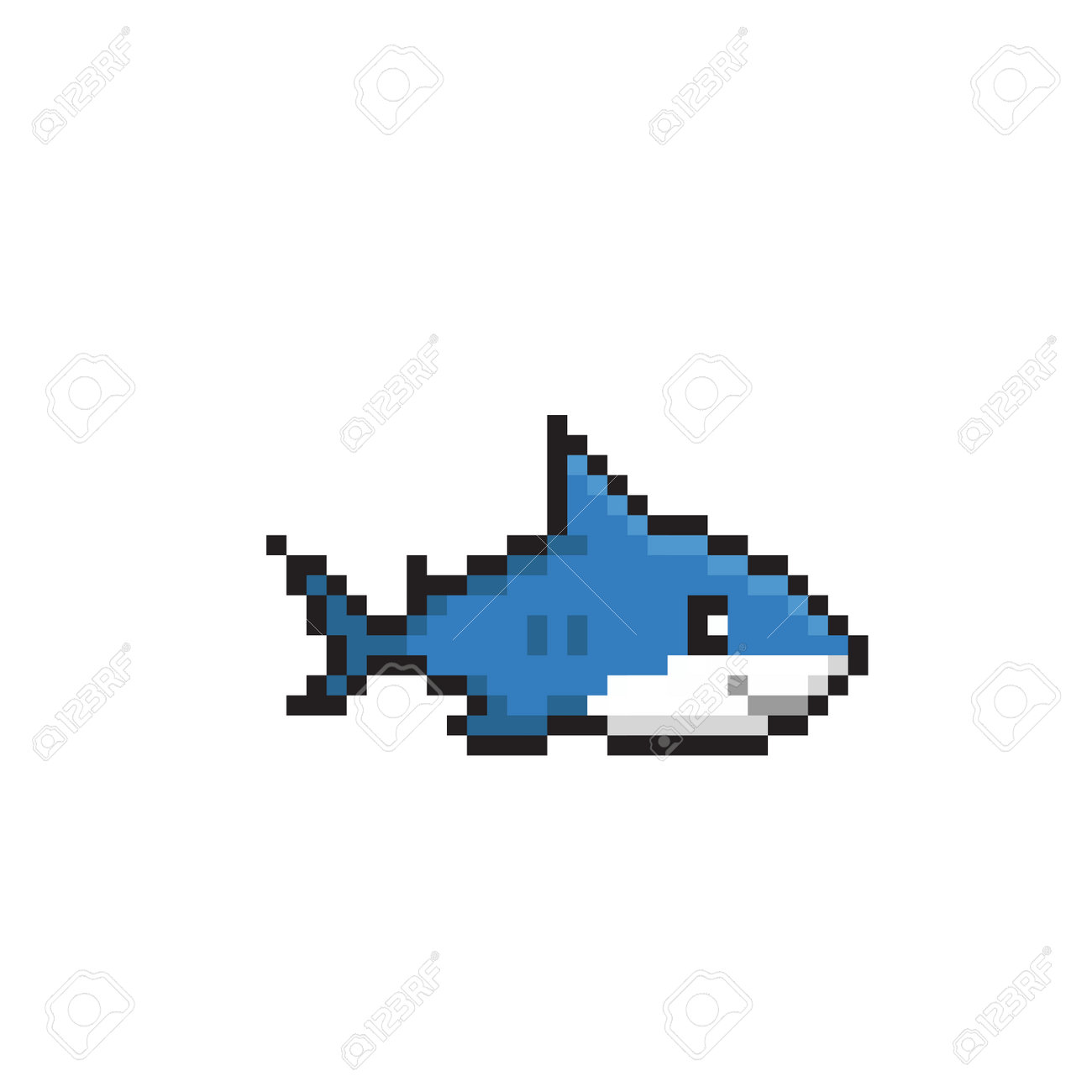 pixel art tiburon